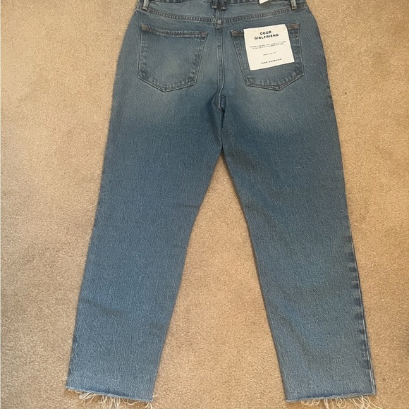 Good American Good Girlfriend Jeans – Size 10/30 – Blue Raw Hem - Picture 2 of 5